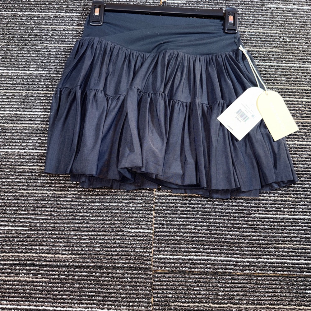 Blogilates Ballerina Skort Women S Black‎ NEW Tiered Mesh Crossover Waistband